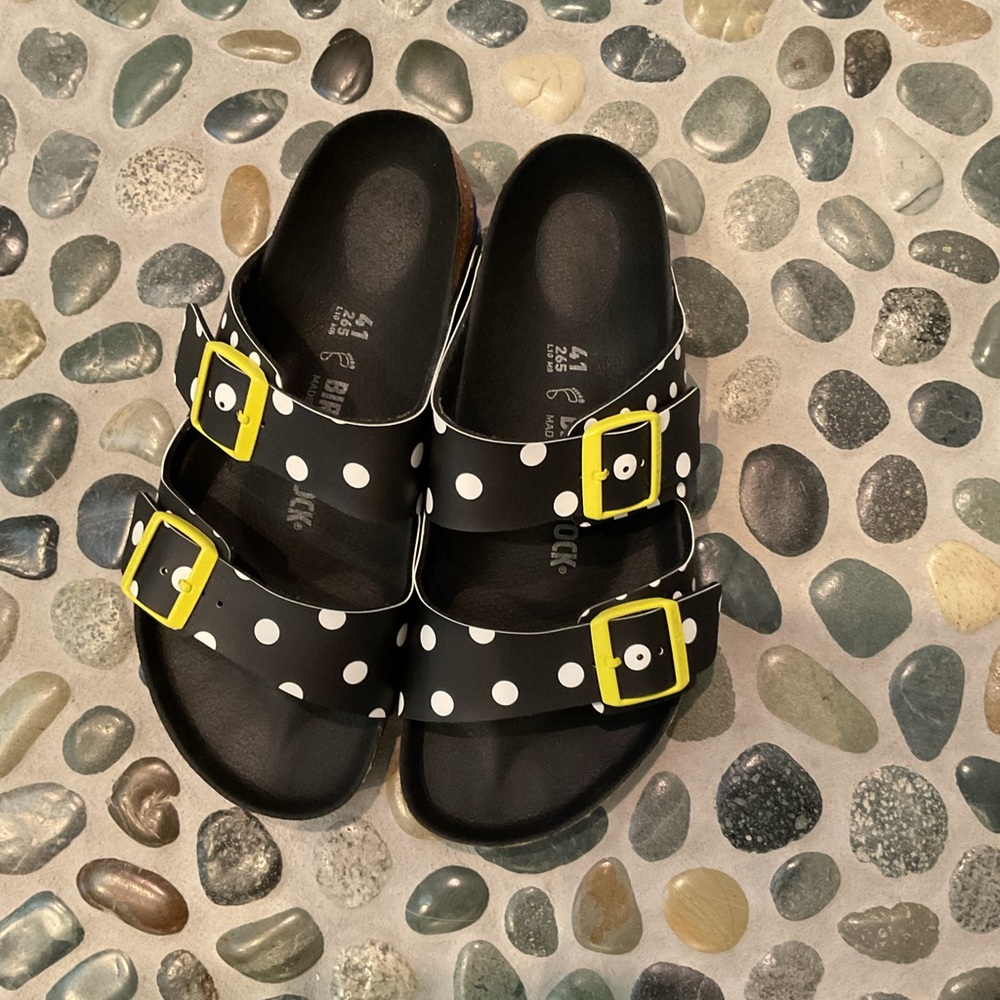 Birkenstock Arizona Black White Dots